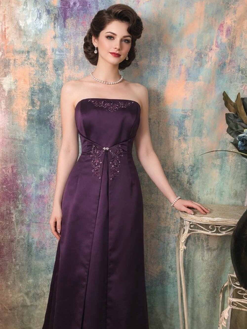 📌Michaelangelo Elegance Pure Strapless & Beaded Prom - Ball - Formal Gown